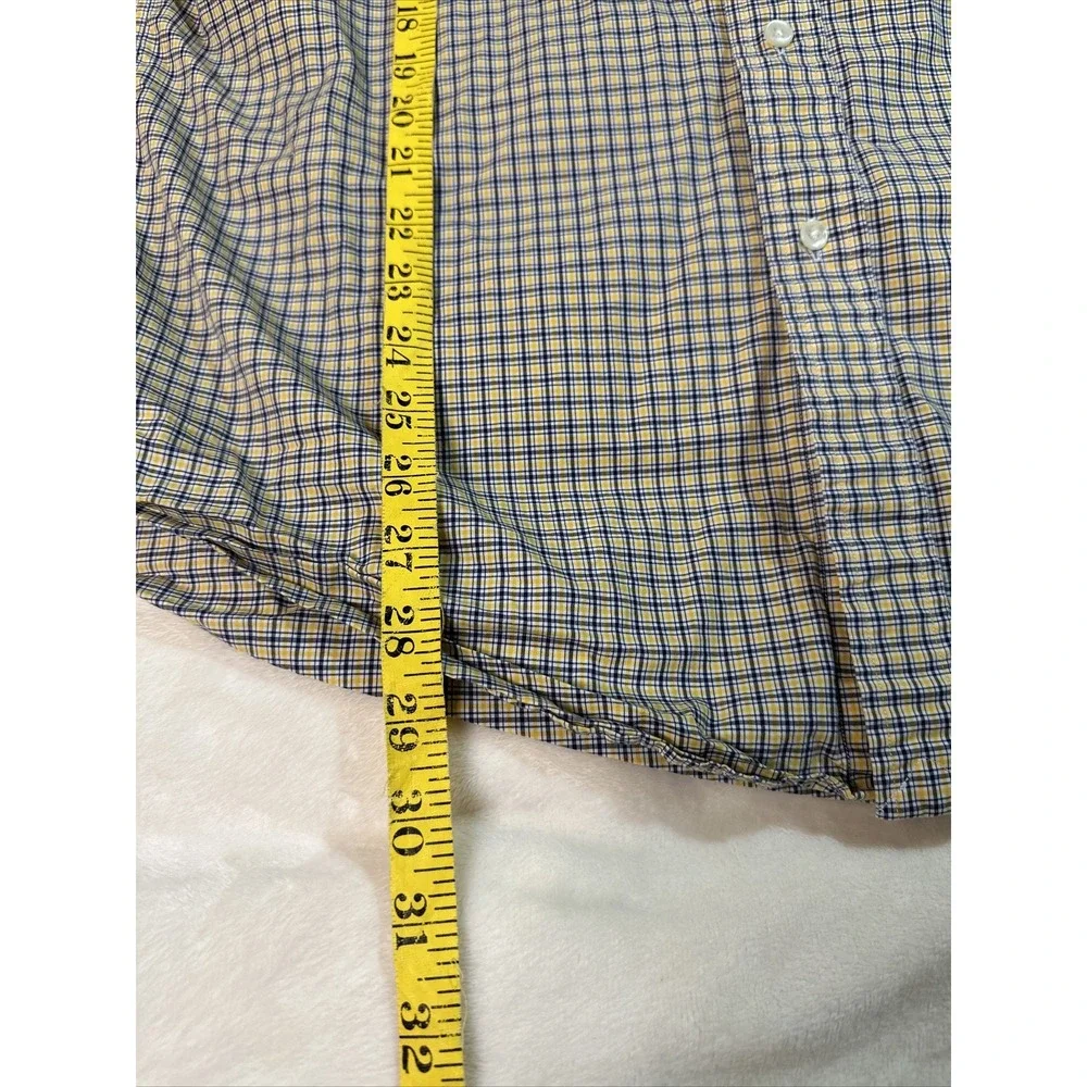 Ralph Lauren Mens M Classic Fit Blue Yellow Check Button Down Long Sleeve Shirt - Picture 9 of 12